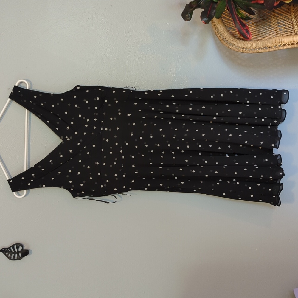 WHBM White House Black Market Polkadot Swing Dancing Dress In Black And White 12 - Picture 12 of 16